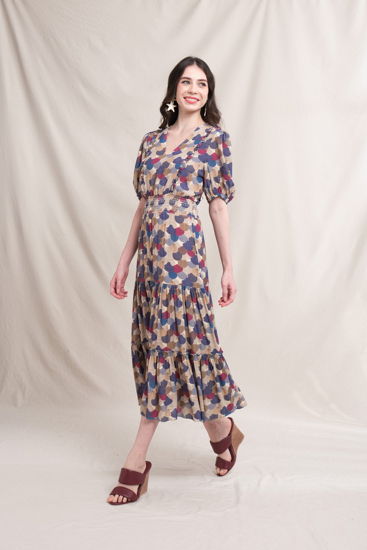 AQILA Dress in Beige Kepah