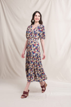 AQILA Dress in Beige Kepah