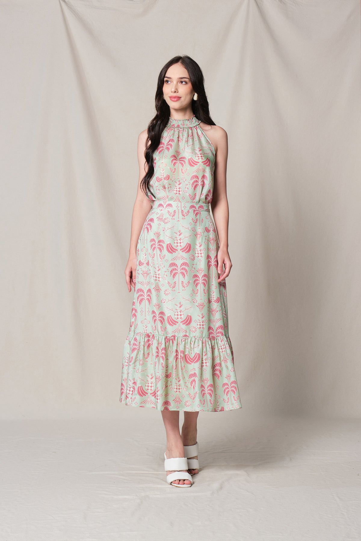 BUNDLING: Astrid Top in Green Colada and Nava Skirt in Green Colada