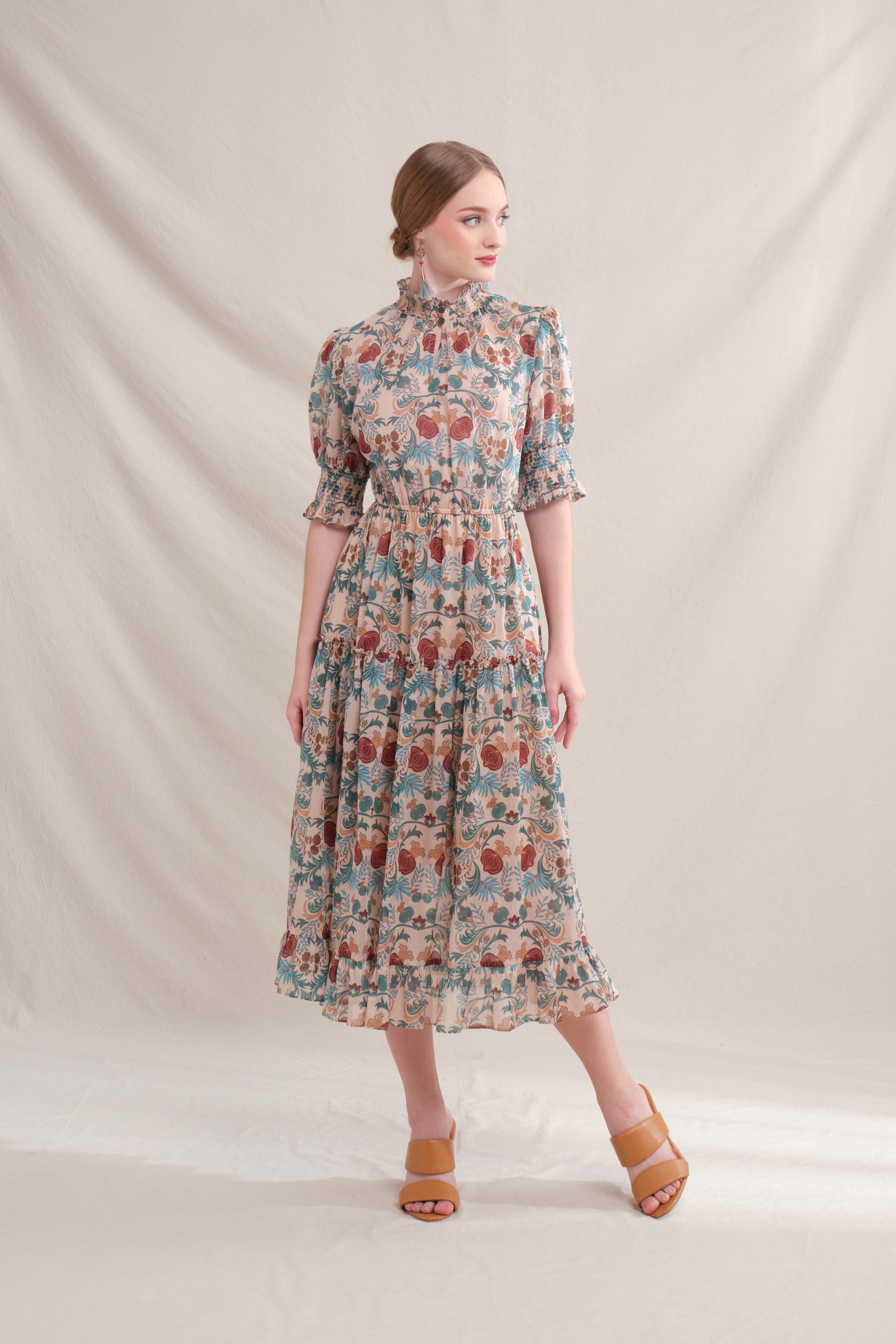 AUDRA Dress in Beige Delima