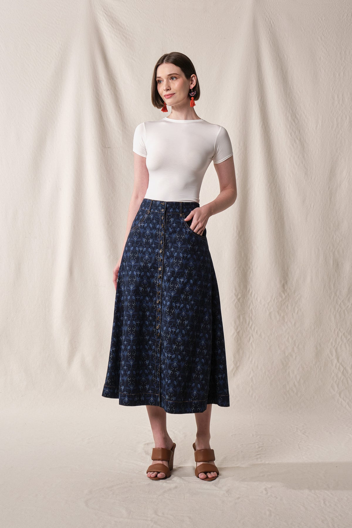 AVIA Skirt in Indigo Bugenvil