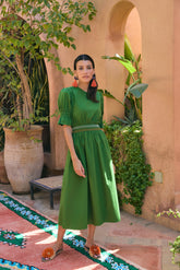 GITA Dress in Green Stitch