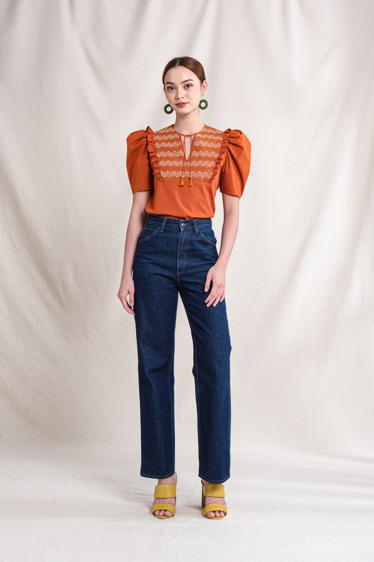 BUNDLING: Tami Top in Orange Sulam and Erin Skirt in Orange Sulam