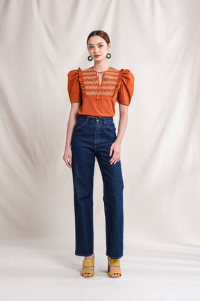 BUNDLING: Tami Top in Orange Sulam and Erin Skirt in Orange Sulam