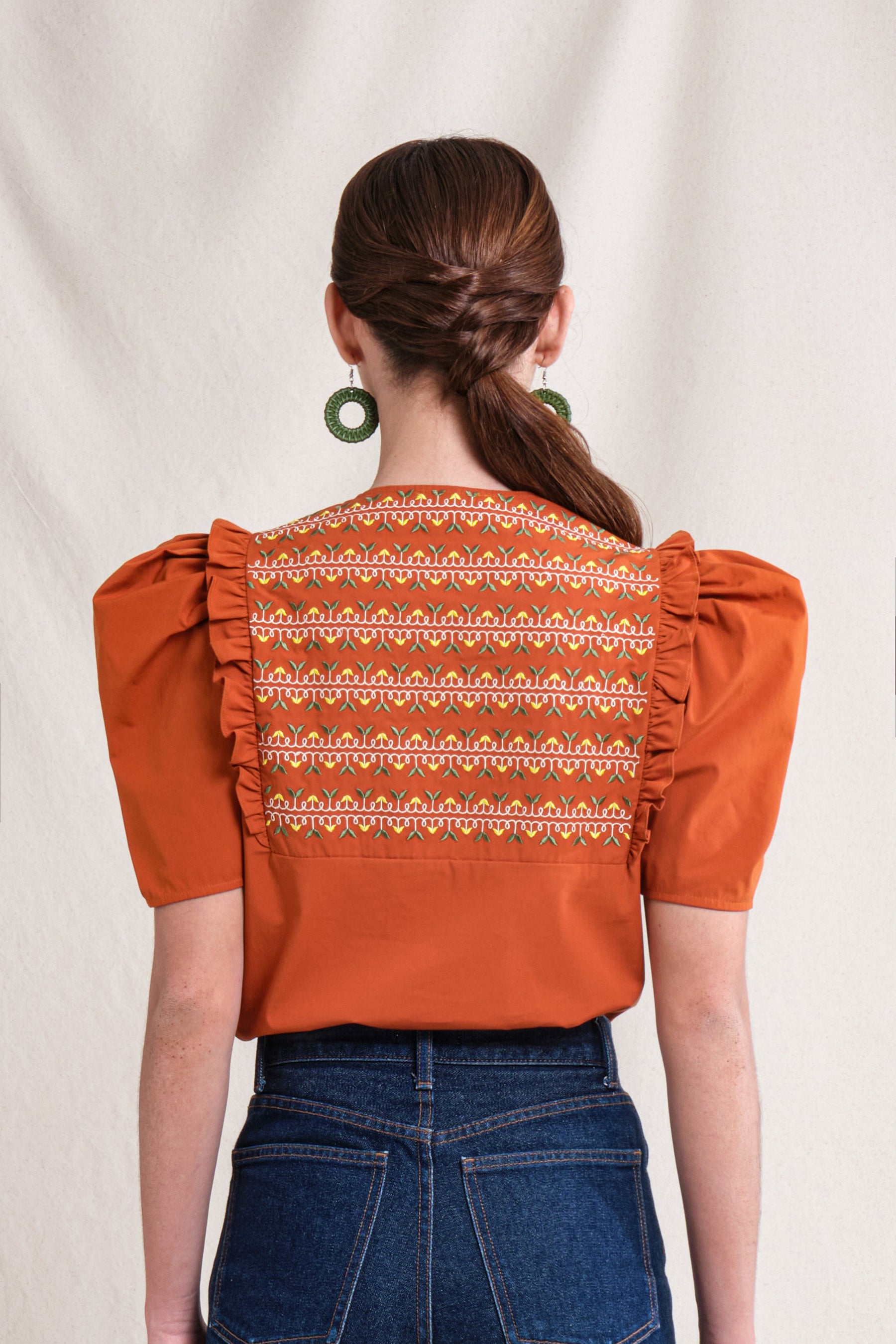 BUNDLING: Tami Top in Orange Sulam and Erin Skirt in Orange Sulam