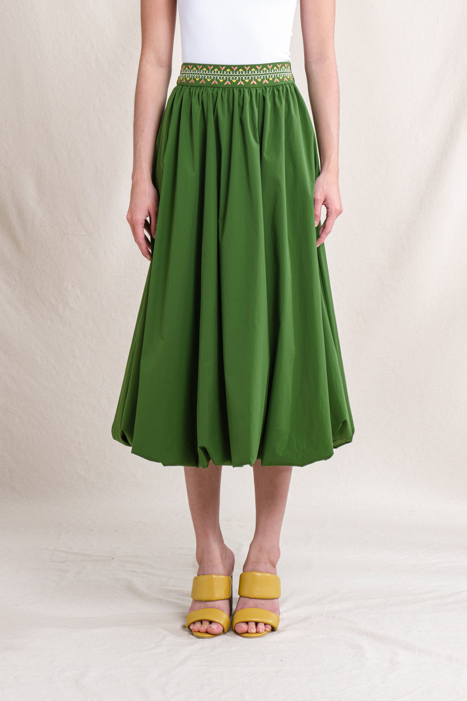 BUNDLING: Gwen Top in Green Sulam and Erin Skirt in Green Sulam