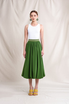 BUNDLING: Gwen Top in Green Sulam and Erin Skirt in Green Sulam