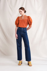 BUNDLING: Gwen Top in Orange Sulam and Erin Skirt in Orang Sulam