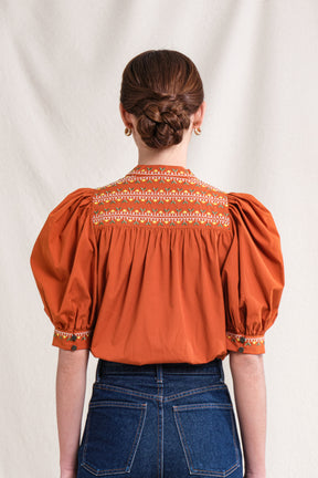 BUNDLING: Gwen Top in Orange Sulam and Erin Skirt in Orang Sulam