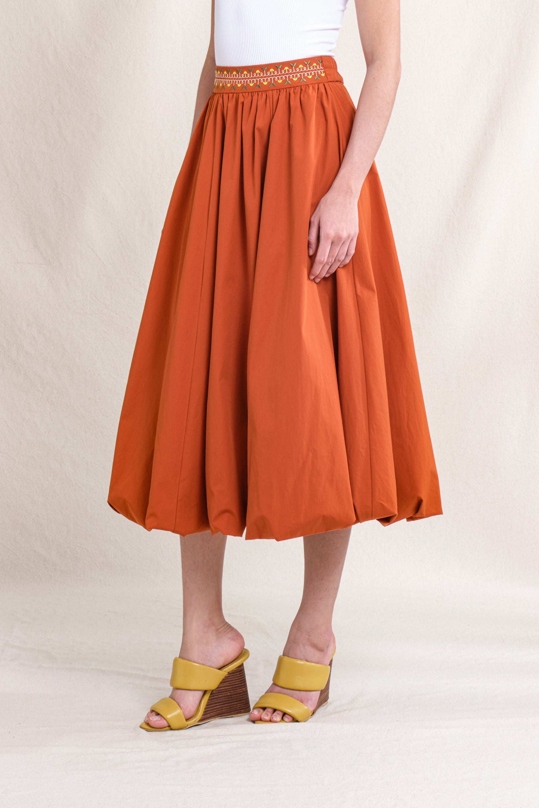 BUNDLING: Gwen Top in Orange Sulam and Erin Skirt in Orang Sulam