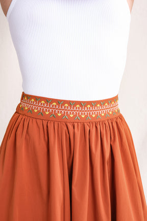 ERIN Skirt in Orange Sulam