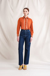 KARINA Top in Orange Sulam