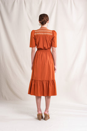 PIPER Dress in Orange Sulam