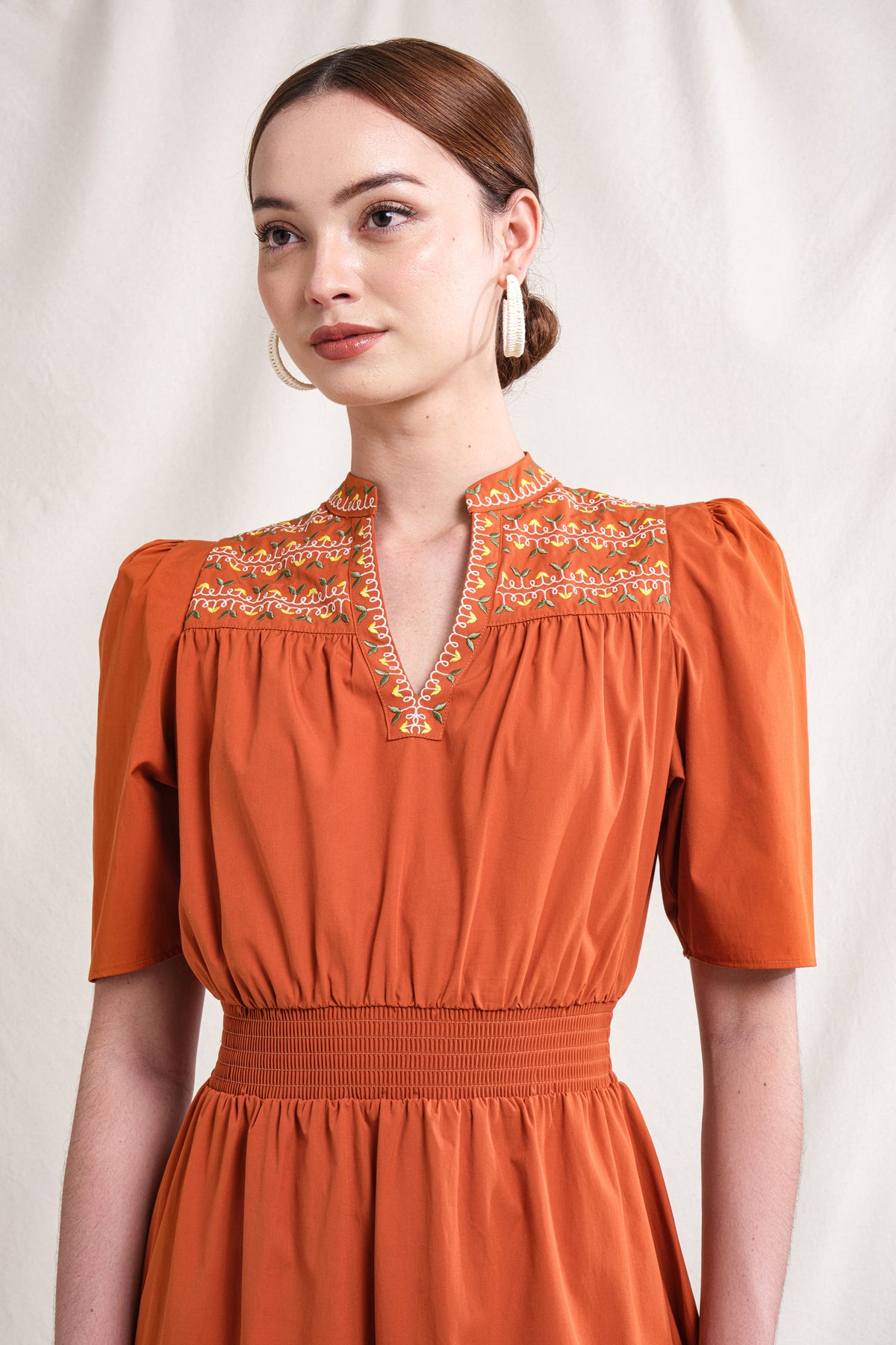 PIPER Dress in Orange Sulam