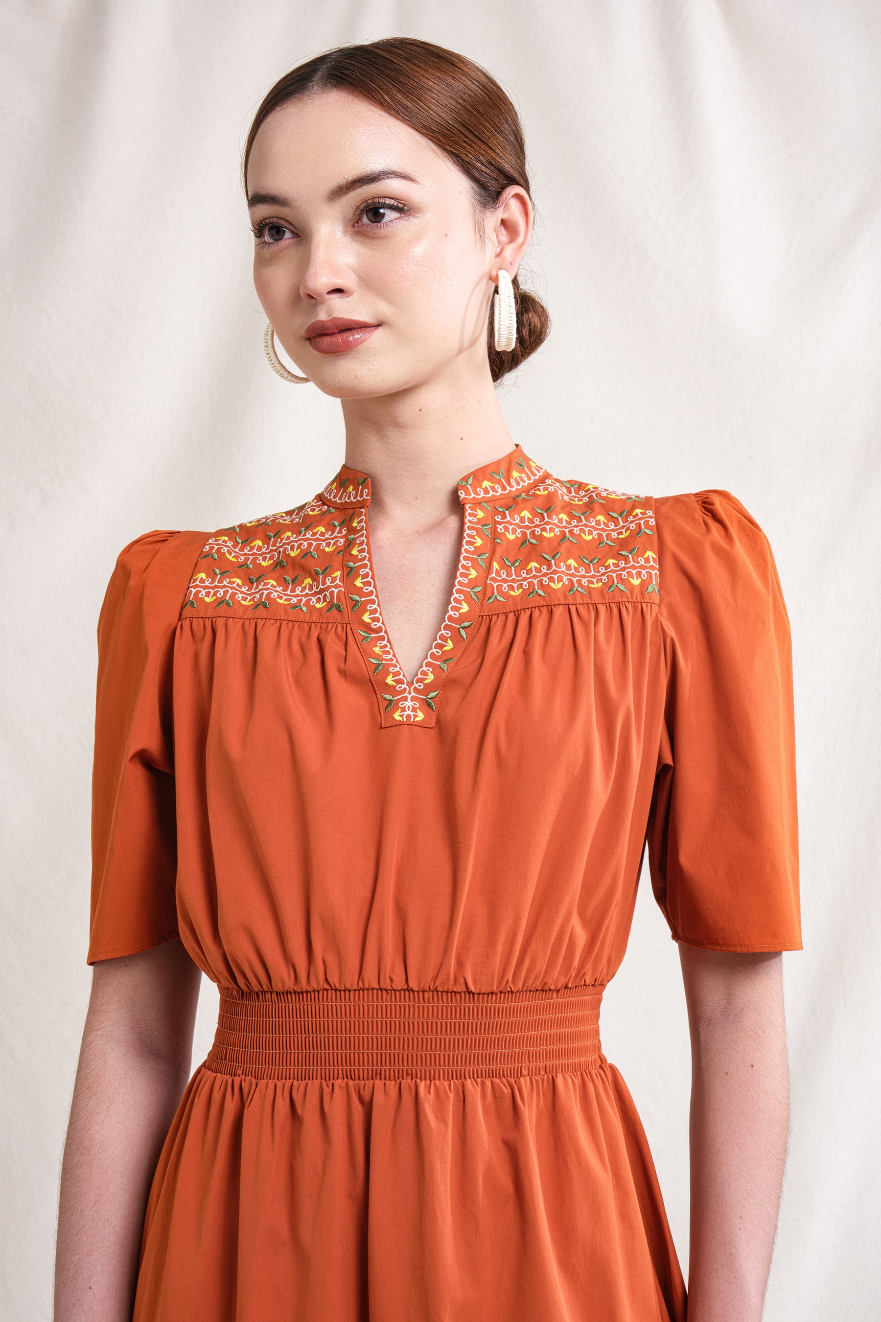 PIPER Dress in Orange Sulam