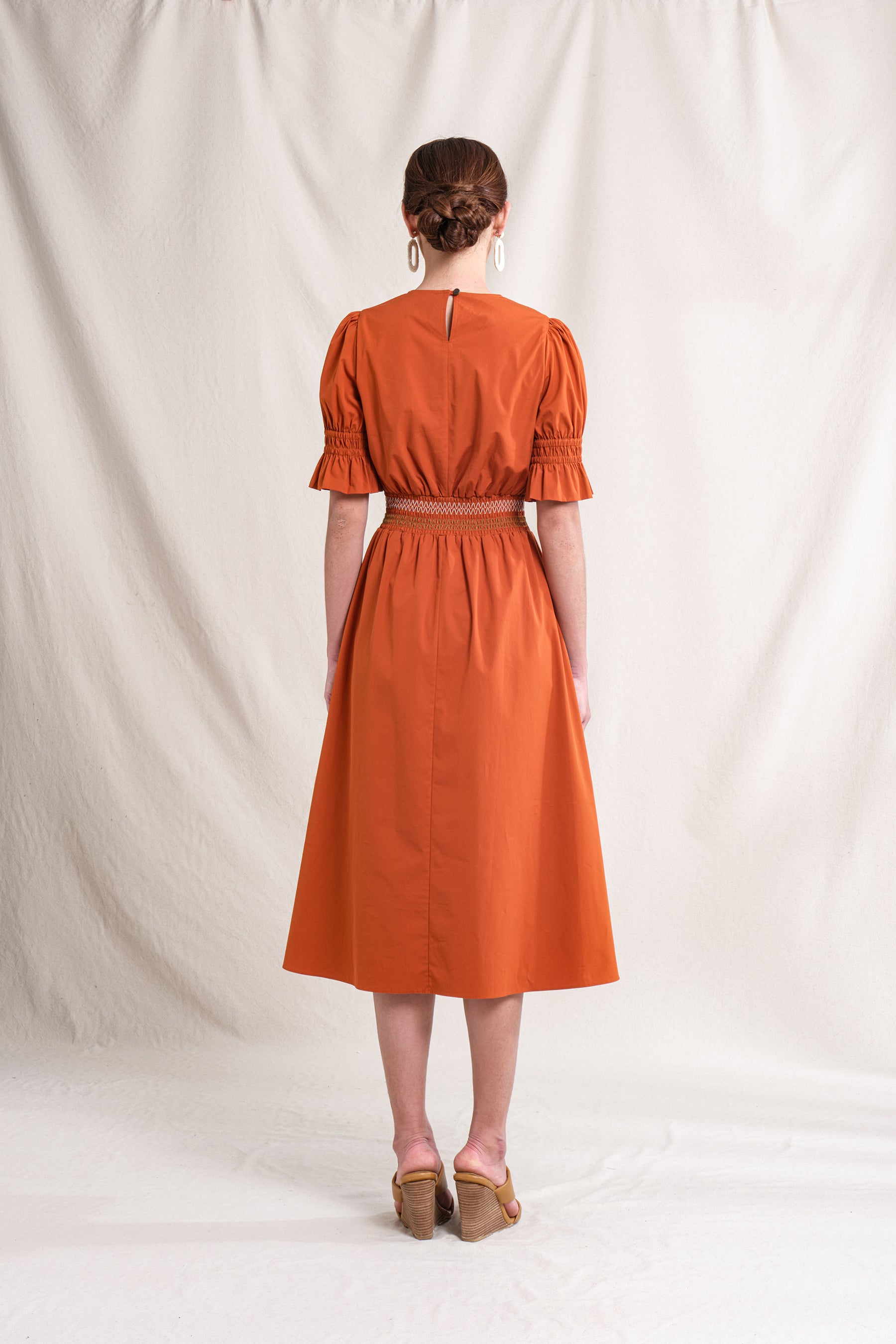 GITA Dress in Orange Stitch