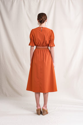 GITA Dress in Orange Stitch