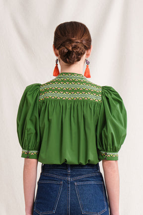BUNDLING: Gwen Top in Green Sulam and Erin Skirt in Green Sulam
