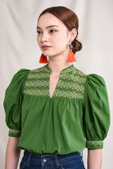 BUNDLING: Gwen Top in Green Sulam and Erin Skirt in Green Sulam