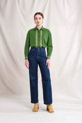 KARINA Top in Green Sulam