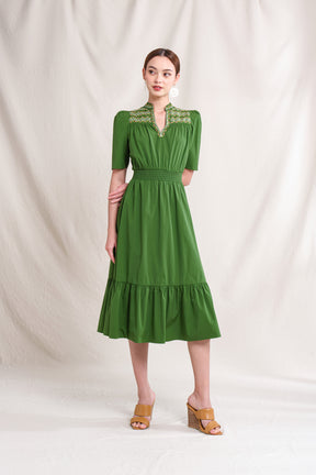 PIPER Dress in Green Sulam