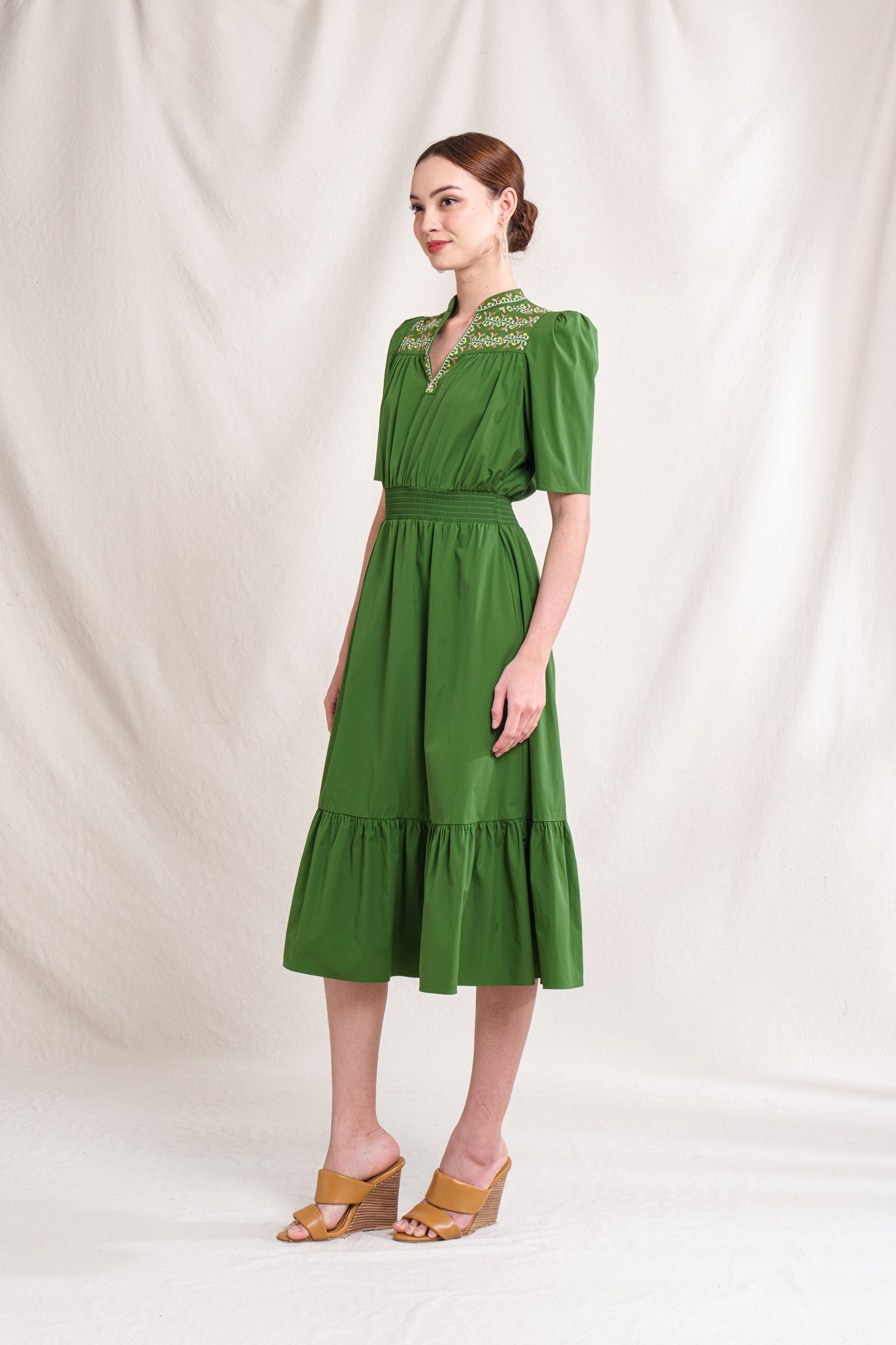 PIPER Dress in Green Sulam