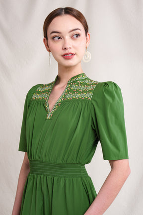 PIPER Dress in Green Sulam