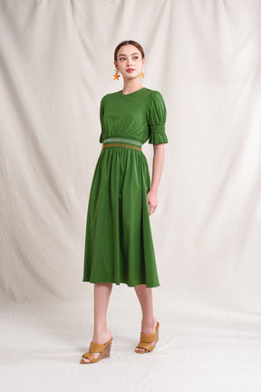 GITA Dress in Green Stitch