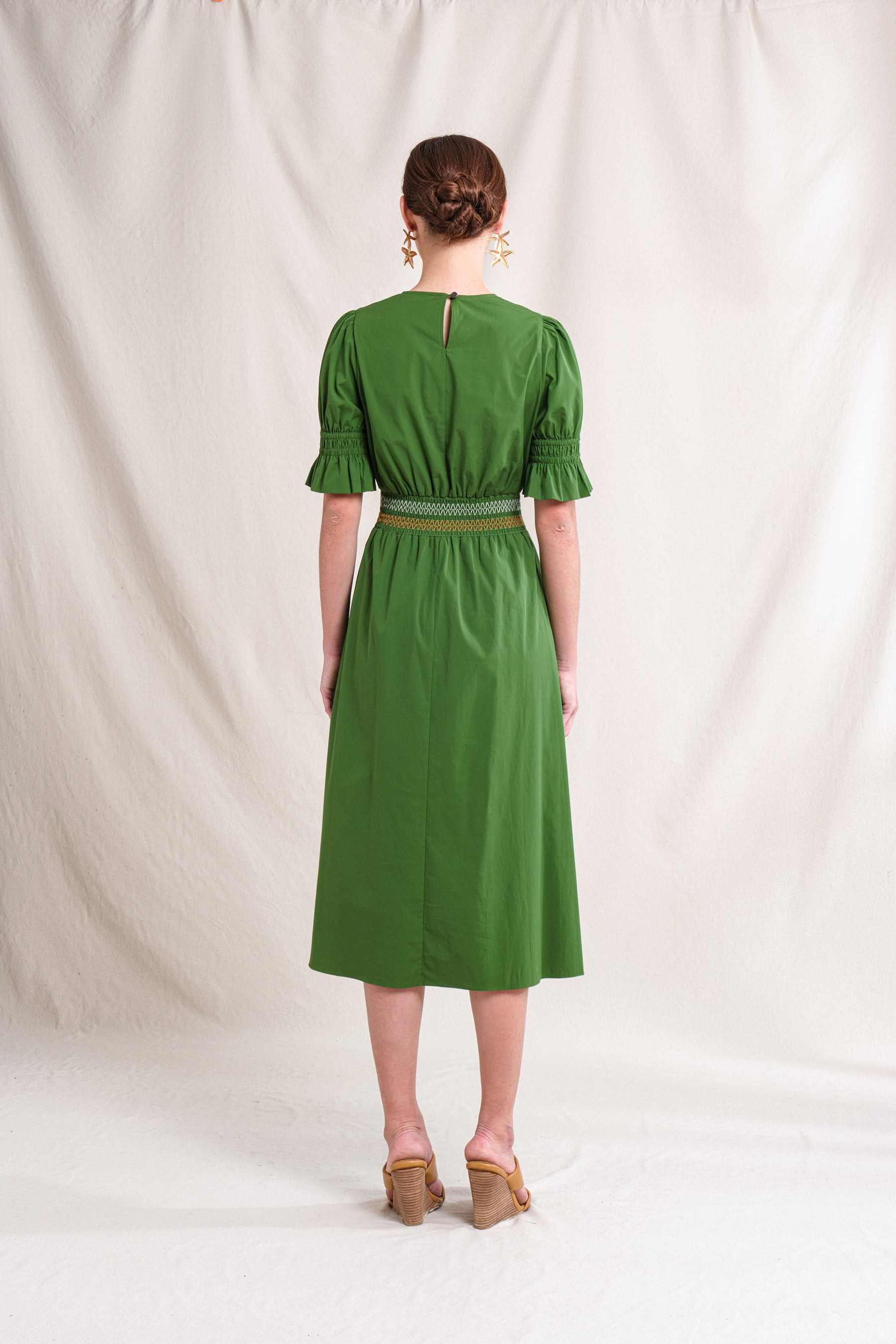 GITA Dress in Green Stitch