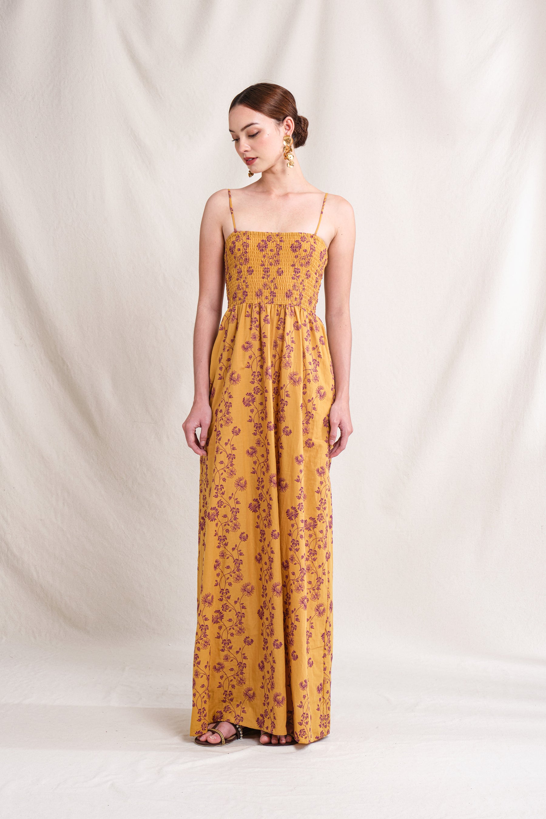 ANYA Dress in Gold Lamia