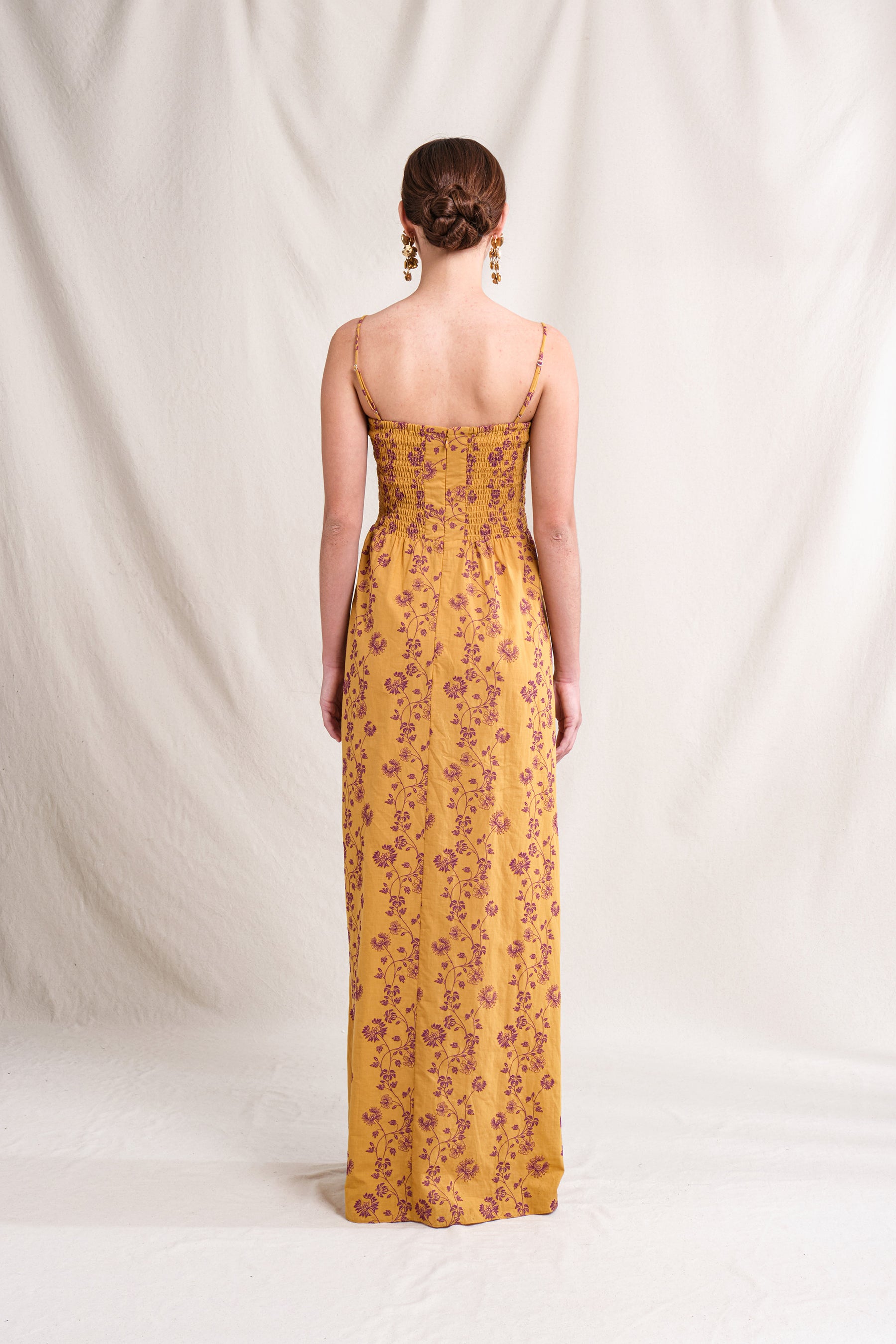 ANYA Dress in Gold Lamia