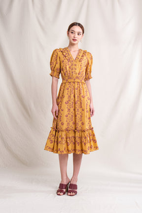 ZIVA Dress in Gold Lamia