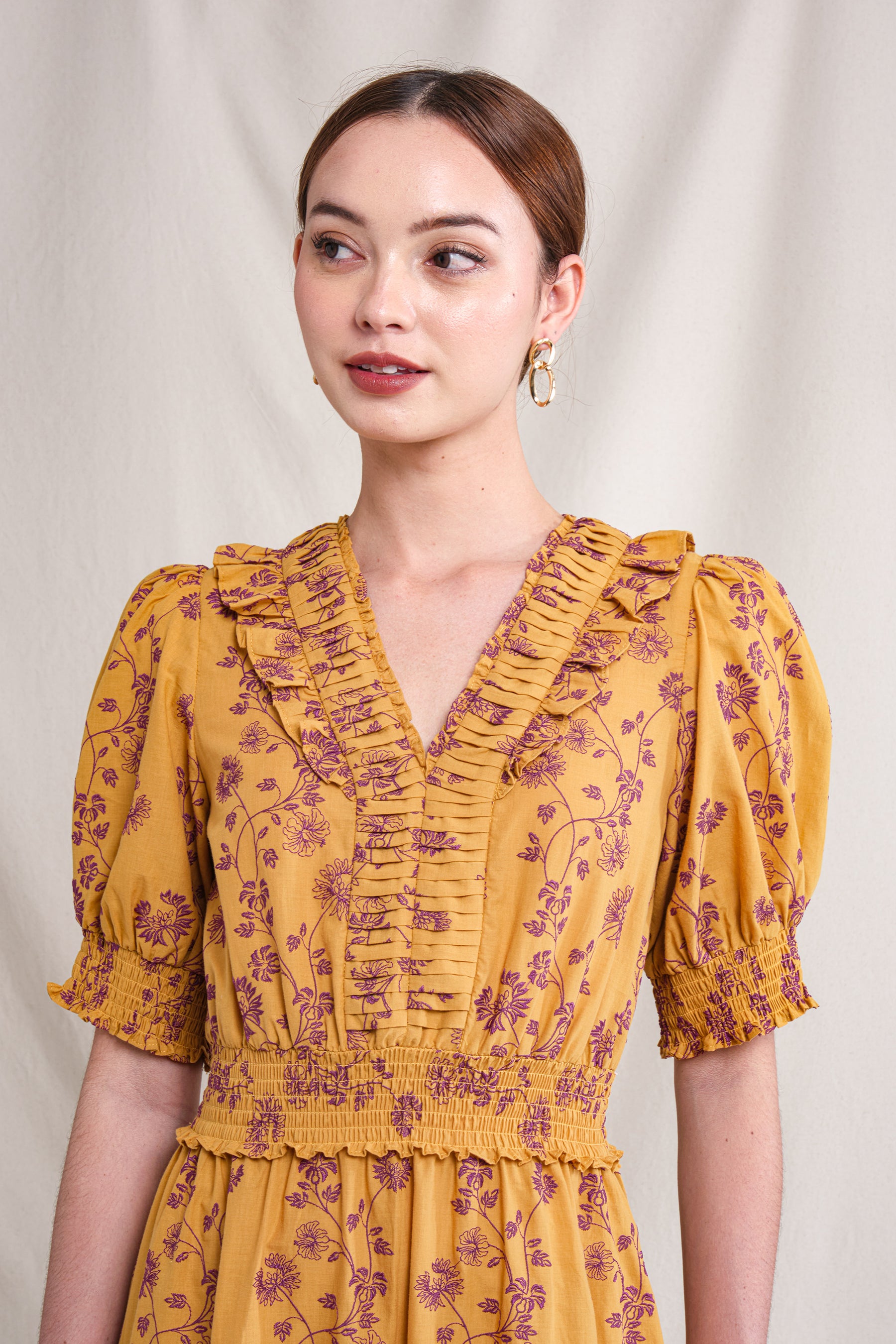 ZIVA Dress in Gold Lamia