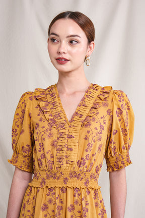 ZIVA Dress in Gold Lamia