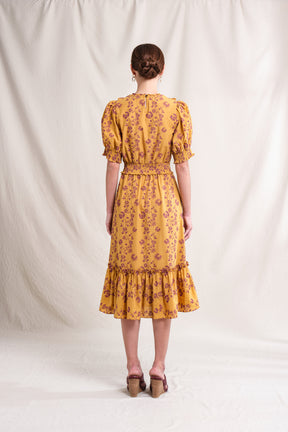 ZIVA Dress in Gold Lamia