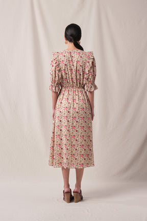 NADINE Dress in Beige Manggis