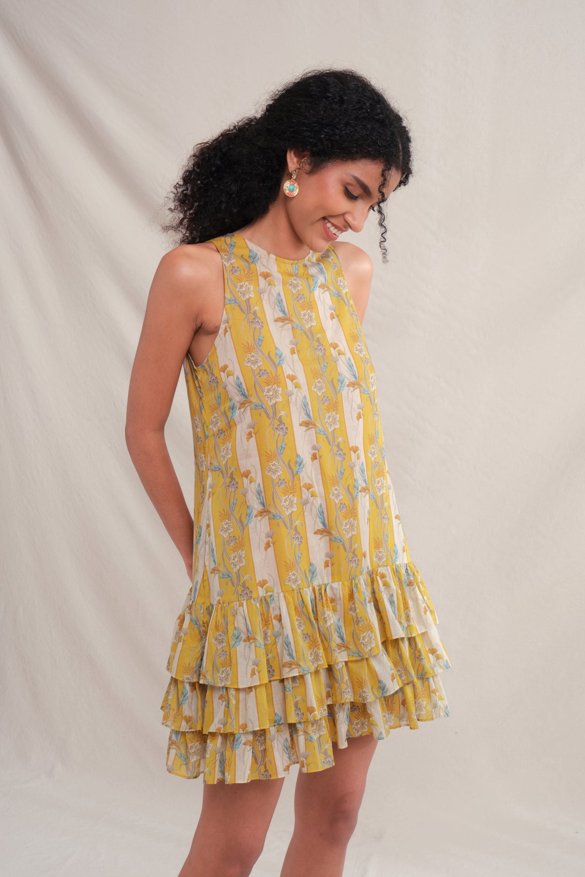 VALERY Dress in Yellow Jalapa