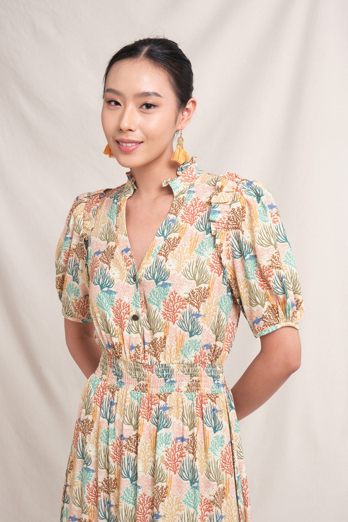 BRIE Dress in Beige Coral