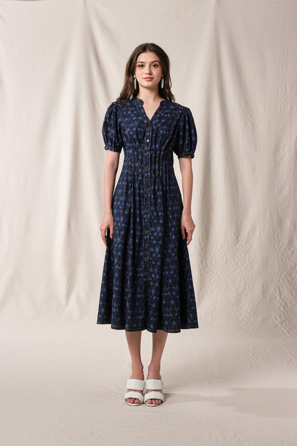 BROOKE Dress in Indigo Bugenvil