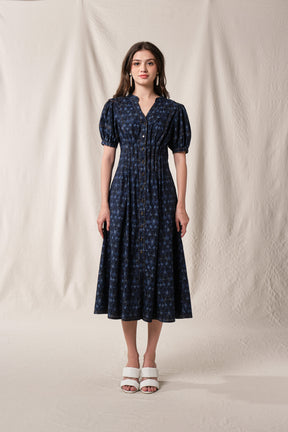 BROOKE Dress in Indigo Bugenvil