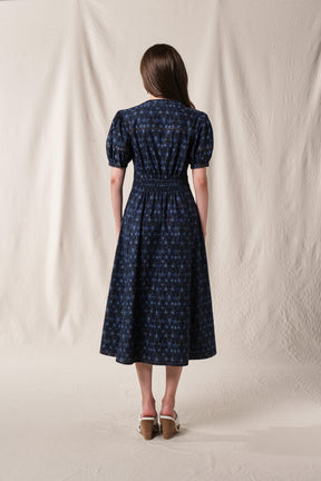 BROOKE Dress in Indigo Bugenvil