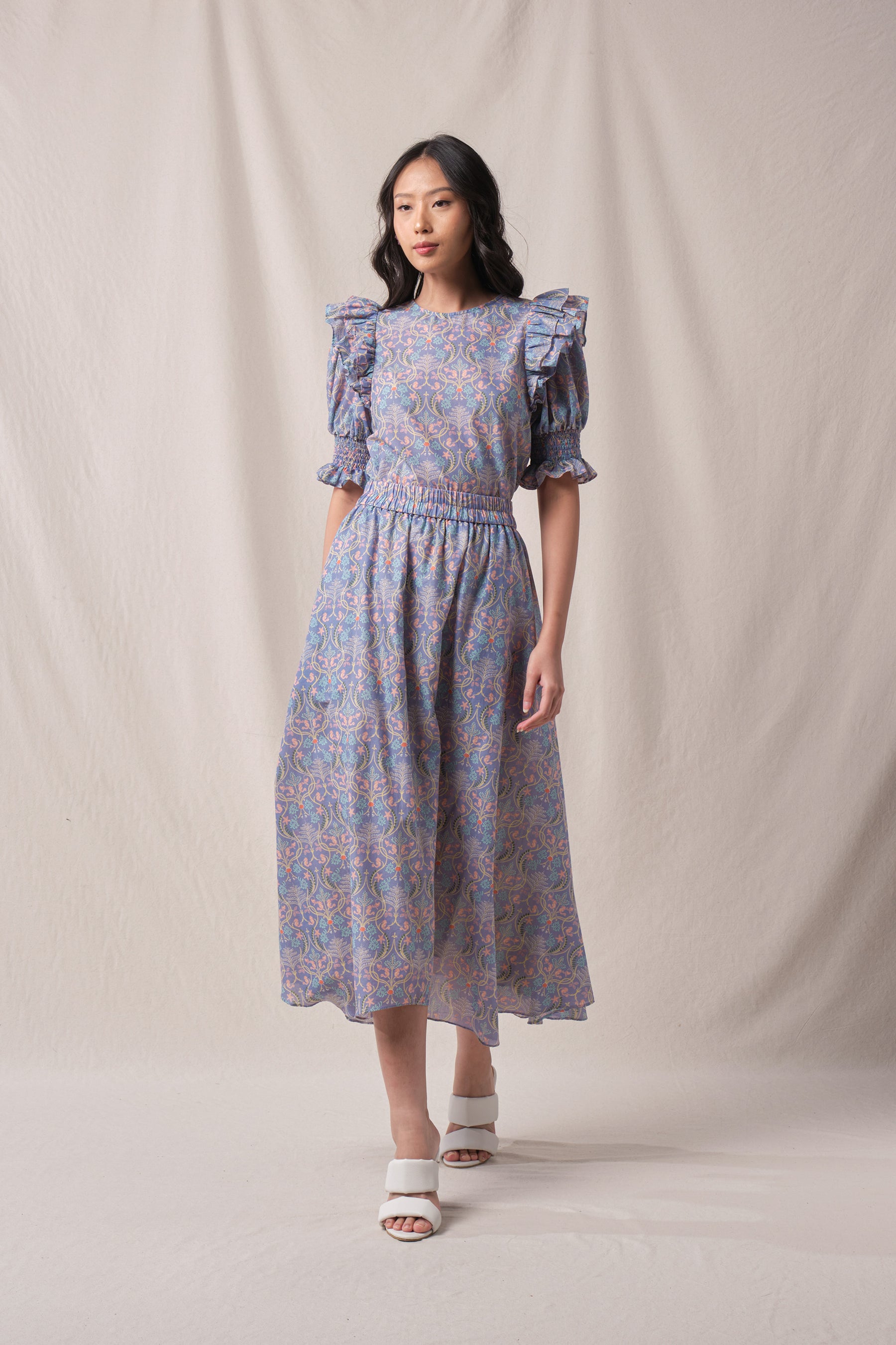 BUNDLING: Carlin Top in Purple Segara and Blake Skirt in Purple Segara