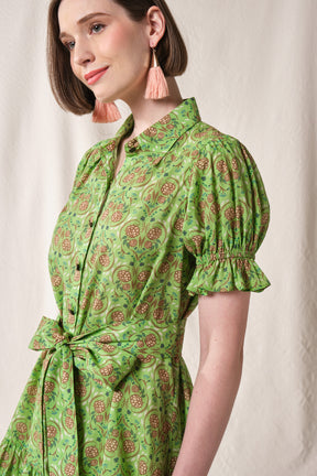 CARMEN Dress in Green Rosea