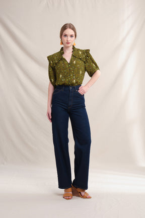 CAROL Top in Green Macca