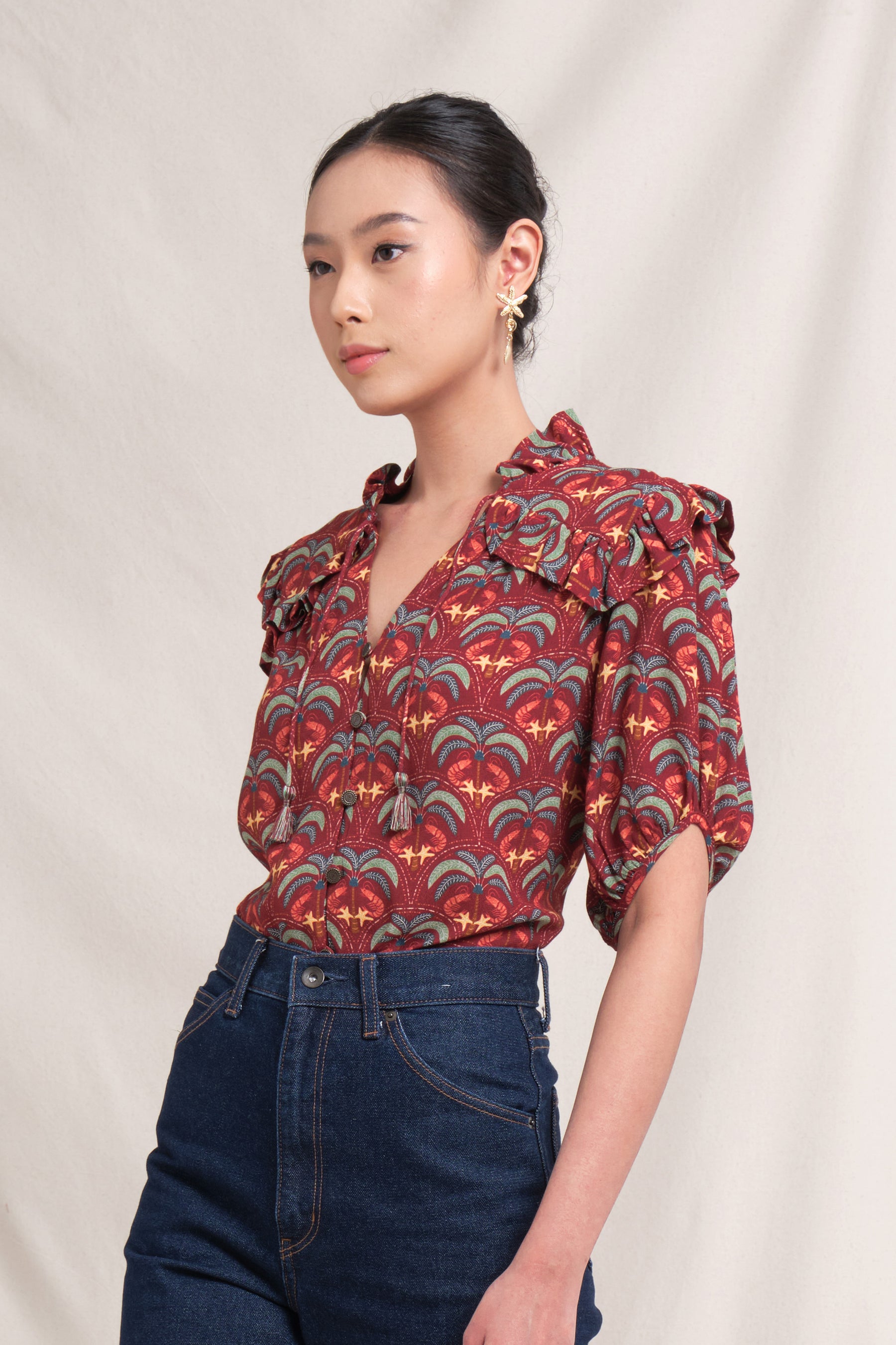 CAROL Top in Red Tatiala