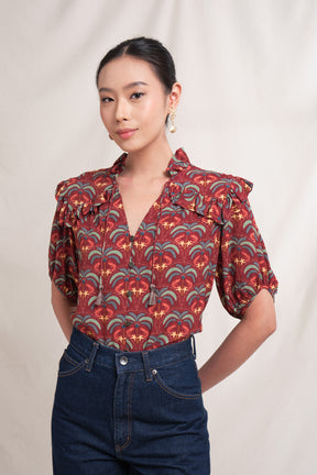 CAROL Top in Red Tatiala