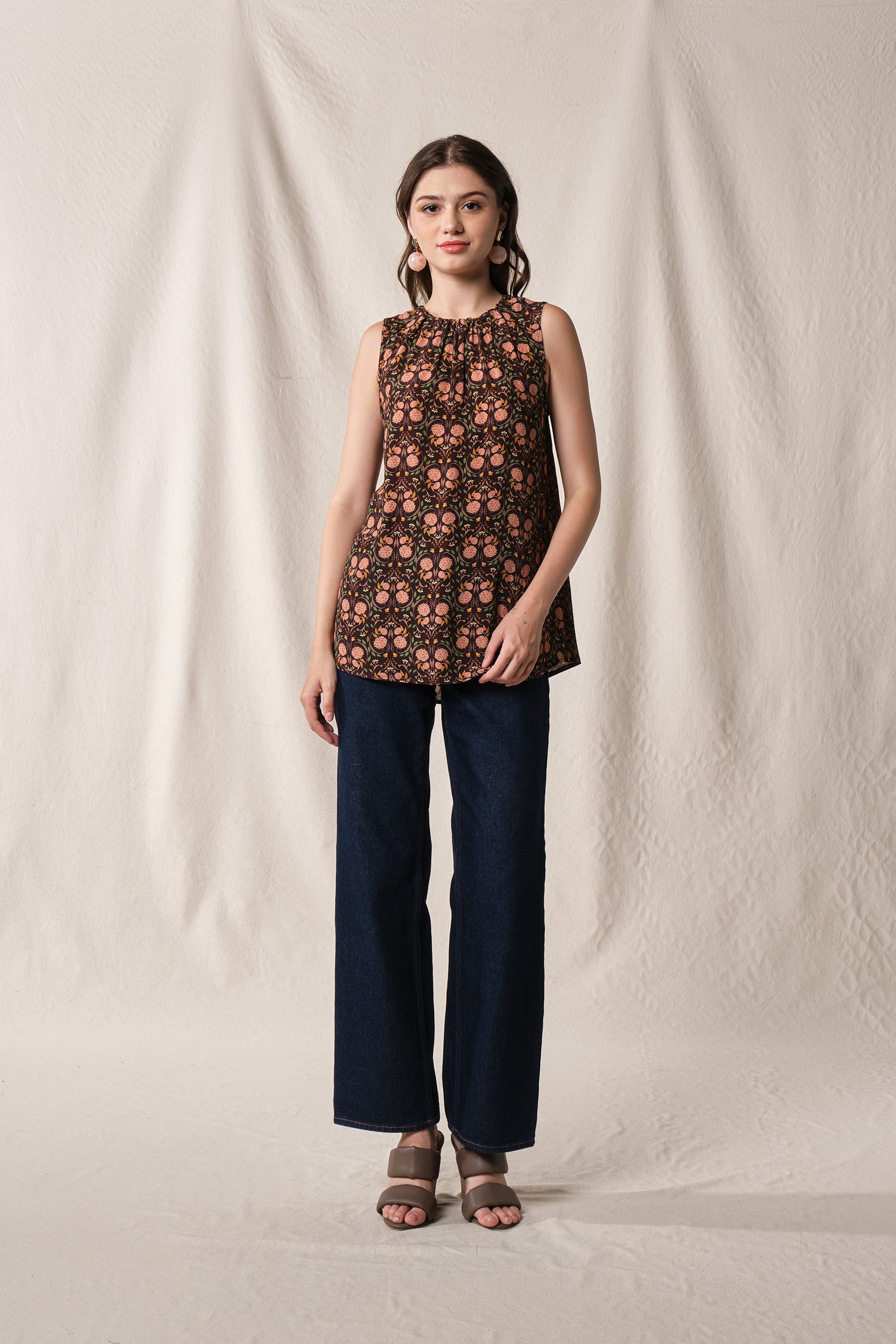 CLAIRE Top in Brown Rosea