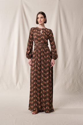 CLARISE Dress in Brown Rosea
