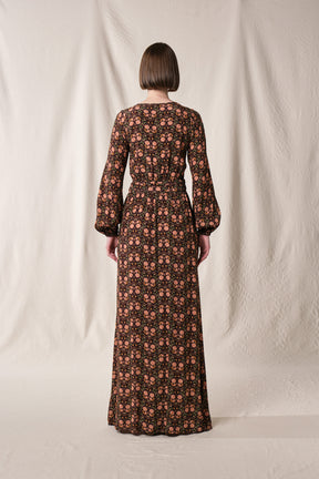 CLARISE Dress in Brown Rosea