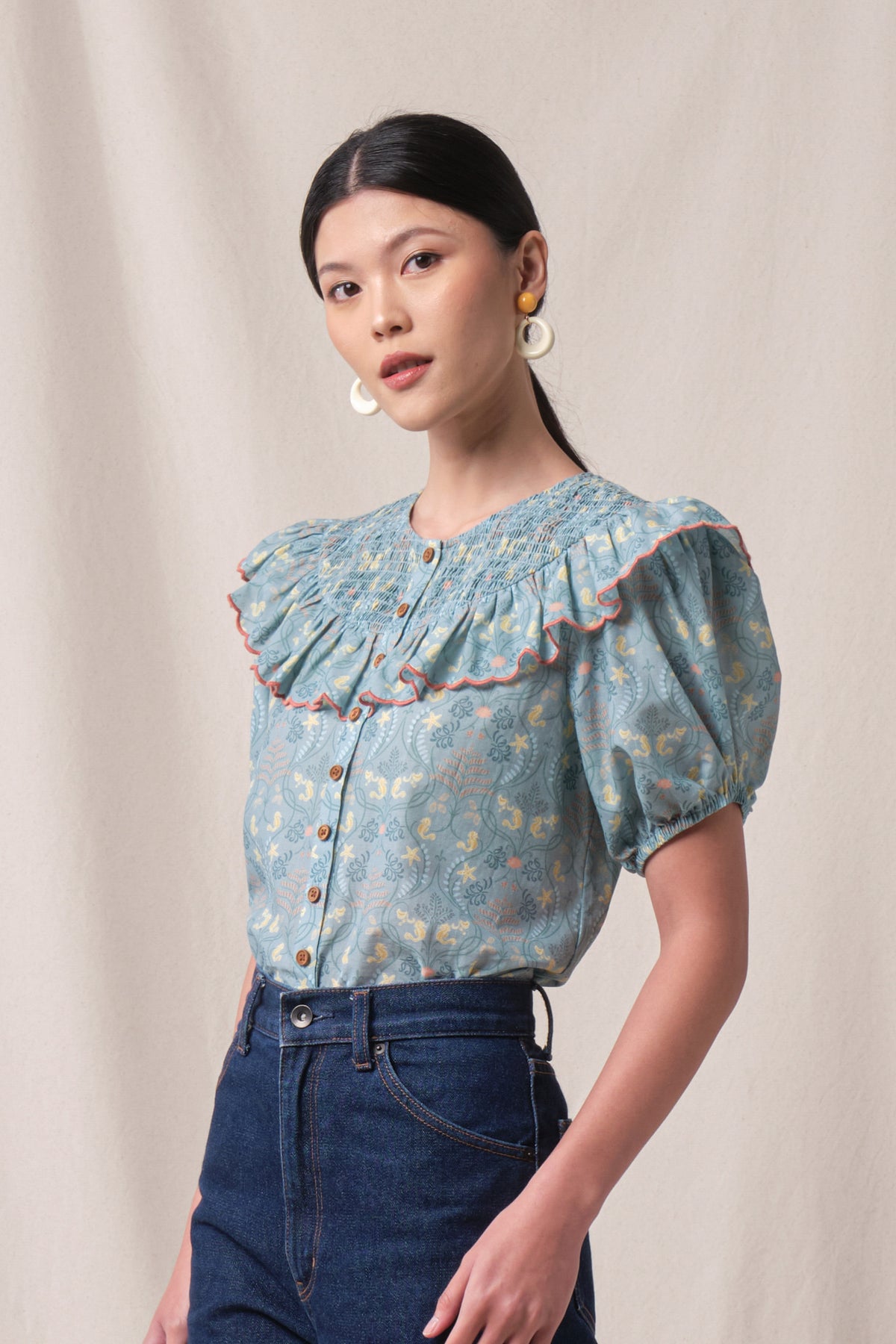 BUNDLING: Daisy Top in Blue Segara and Sandy Skirt in Blue Segara